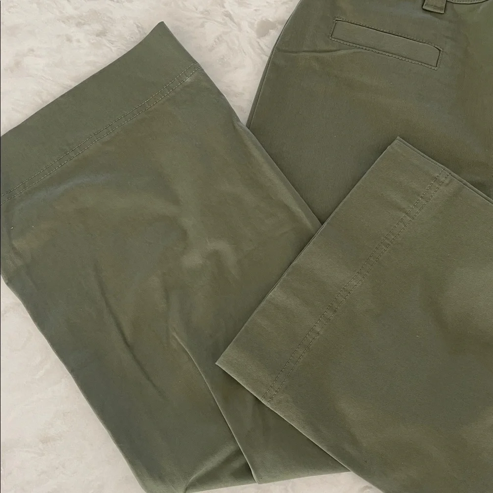 On 34th Women's High-Rise Wide-Leg Chino Pants Green size 2 - Picture 8 of 16